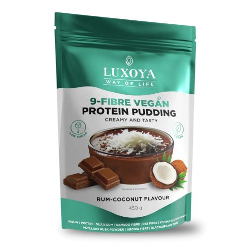 9-Fibre Vegan Protein Pudding - 450g - Rumos-kókuszos csokoládé ízű